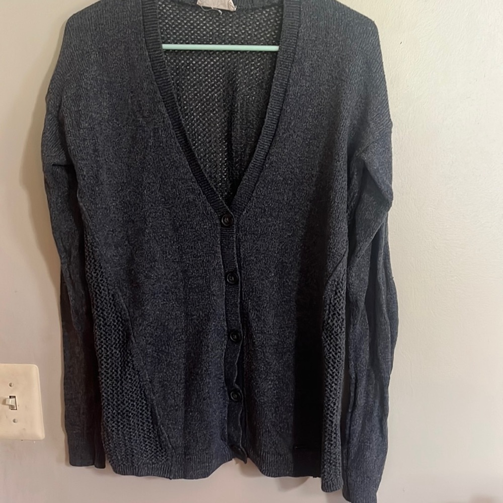 Hollister cardigan Large juniors girls gray